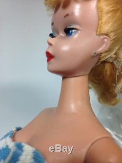 Vintage Japan Mattel All Original #3-4 Transition Ponytail Barbie Fashion Doll