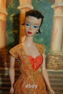 VINTAGE MATTEL 1960 BARBIE DOLL #850 PONYTAIL #4 BRUNETTE TM with Dinner at Eight