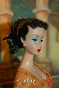 VINTAGE MATTEL 1960 BARBIE DOLL #850 PONYTAIL #4 BRUNETTE TM with Dinner at Eight