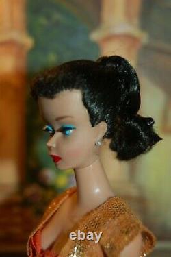 VINTAGE MATTEL 1960 BARBIE DOLL #850 PONYTAIL #4 BRUNETTE TM with Dinner at Eight