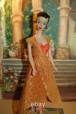 VINTAGE MATTEL 1960 BARBIE DOLL #850 PONYTAIL #4 BRUNETTE TM with Dinner at Eight