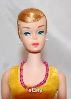 VINTAGE MATTEL BARBIE ASH Blonde #850 SWIRL PONYTAIL 3 piece silk outfit