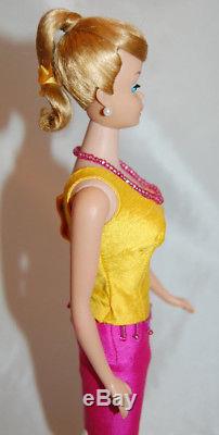 VINTAGE MATTEL BARBIE ASH Blonde #850 SWIRL PONYTAIL 3 piece silk outfit