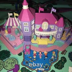 VINTAGE POLLY POCKET POLLYVILLE MANSION with box plus extras BLUEBIRD