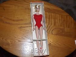 VINTAGE Platinum SWIRL PONYTAIL BARBIE Doll withBOX & stand