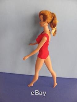 VINTAGE SWIRL ALL ORIGINAL 1964 Ponytail Barbie BEAUTIFUL TITIAN IN SWIMSUIT
