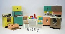 VTG 1960's Barbie Deluxe Reading Kitchen Set withAppliances, Chairs, Table, Food