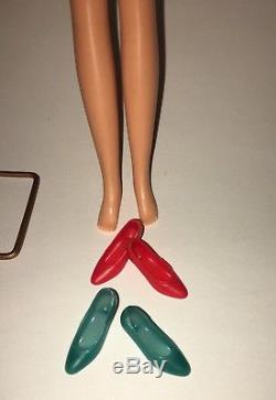 VTG Barbie Cousin Francie Brown Hair with Box Booklet Hanger Shoes Stand & More