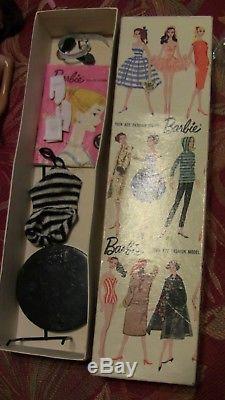 VTG Blonde PONYTAIL #3 Barbie TM Roman Holiday Outfit, Commuter STand Box LOT