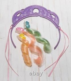 VTG Mattel Lady Lovely Locks Purple Crown Tiara 3 Pixietails Headband RARE