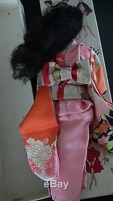 VTG Ponytail #3 Raven Black Hair Barbie Kimono Obi & Japanese Exclusive Box LOT