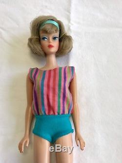 Very Rare Vitage Barbie Side Part American Girl Je Doll Ash Blonde High Color