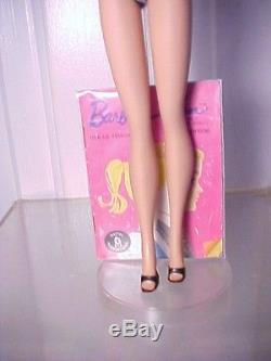 Vint. Barbie 1961 #5 BRUNETTE PONYTAIL /Original Swimsuit/Shoes/Booklet