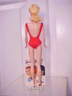 Vint. Barbie 1963 #6 LEMON BLOND PONYTAIL / Original Swimsuit / NM