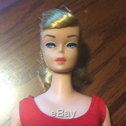 Vint. Barbie 1964 Blond Ponytail + Case + Outfits+ Stand + Accessories