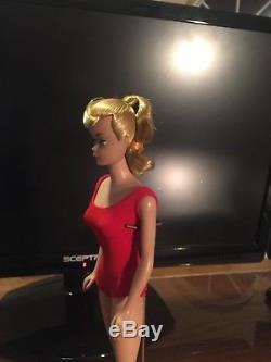 Vint. Barbie 1964 Blond Ponytail + Case + Outfits+ Stand + Accessories