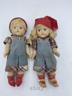 Vintage 1940's VOGUE Composition Toddles Boy & Girl 8 Doll