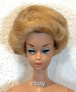 Vintage 1958 Mattel Fashion Queen Barbie Doll With Blonde Wig Original Earrings