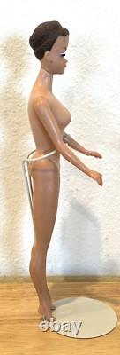 Vintage 1958 Mattel Fashion Queen Barbie Doll With Blonde Wig Original Earrings