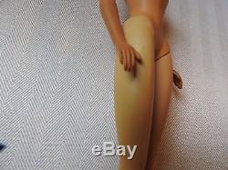 Vintage 1959 #1 Barbie Body withMetal Tubes, Holes in Feet- RARE Darker Skin