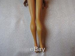 Vintage 1959 #1 Barbie Body withMetal Tubes, Holes in Feet- RARE Darker Skin