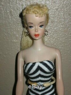 Vintage 1959 #3 Yellow Pony Tail Barbie Doll- Pats. Pend. ©MCMLVIII Mattel INC