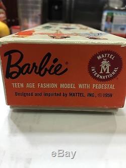 Vintage 1959 Barbie Doll #2 Brunette, withvintage Roman Holiday outfit, orig. Box