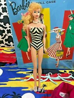 Vintage 1959 Barbie by Ponytail Mattel with Blonde Hair and Clothing Accessories