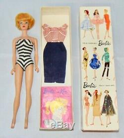 Vintage 1959 Mattel Barbie Doll Teenage Fashion Model With Box Bubble Cut No 850