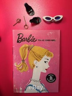 Vintage 1959 Original #1 Barbie Doll #950 + TM Box & Accessories -Original Owner