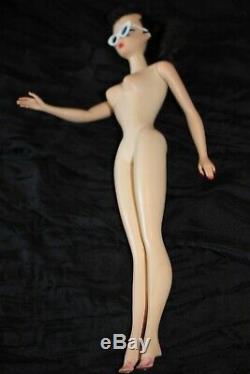 Vintage 1959 Original Barbie Doll Brunette-Stock #850 With Box, Stand-Rare Find