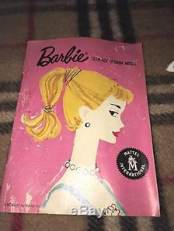 Vintage 1959 barbie Rare #3 Blonde Ponytail With Blue Eyeliner/ With Accessories