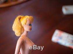 Vintage 1960's 850 Blonde #3 or #4 Ponytail Barbie with Box & Accessories