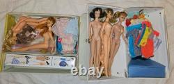 Vintage 1960's Barbie Doll Lot With 2 Carring Cases & Accessories 1 Repro Doll