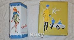 Vintage 1960's Barbie Doll Lot With 2 Carring Cases & Accessories 1 Repro Doll