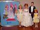 Vintage 1960's Barbie Trousseau Trunk Mib With 4 Dolls In Wedding Party Outfits