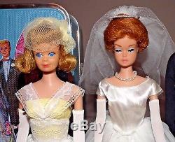Vintage 1960's Barbie Trousseau Trunk MIB with 4 dolls in Wedding Party outfits