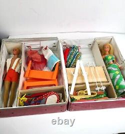 Vintage 1960s Barbie Mattel Collection Clothes Accessories Dress Skis Case Ken