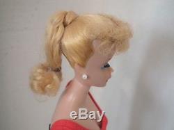 Vintage 1962 Blonde Ponytail Barbie doll NM watermelon lips Barbie only body #6