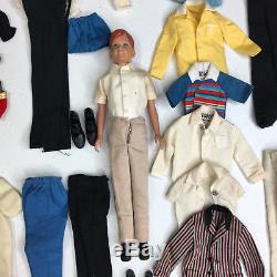 Vintage 1963 Lot 68 pcs Barbie Ricky Doll Ken Clothes Tuxedo Roller Skates Case