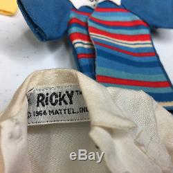 Vintage 1963 Lot 68 pcs Barbie Ricky Doll Ken Clothes Tuxedo Roller Skates Case