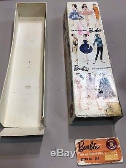 Vintage 1963 Ponytail Brunette Mattel Barbie 850 #7 Shoes Sunglasses Stand