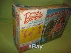 Vintage 1964 MISS BARBIE Sleep Eye BEND LEG DOLL in Outfit with BOX & Swing Wigs +