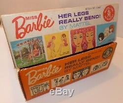 Vintage 1964 Miss Barbie Sleep-Eyed Doll with lawn swing & accessories in box