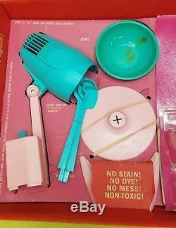 Vintage 1965 Matte Barbie's Color n' Curl Set Original Box & Accessories