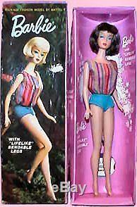 Vintage 1965 Mattel Barbie 1070 Titian American Girl Short Hair Doll Withswimsuit