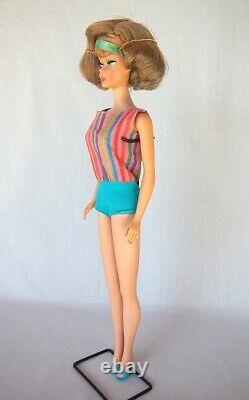 Vintage 1966 Barbie American Girl Doll Side Part Plenty Of Ash Blonde Swimwear