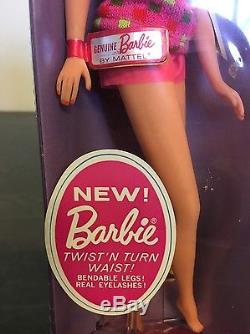 Vintage 1966 Barbie TwistN Turn Barbie Doll Dark Brown Hair NIB Mattel No. 1160