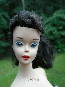 Vintage #3 BRUNETTE PONYTAIL BARBIE DOLL ALL ORIGINAL IN SWIMSUIT + GLASSES +++