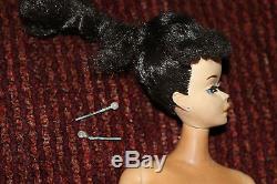 Vintage #3 Barbie 1960 Brunette Ponytail with Rarer Brown Eyeliner- Estate Find